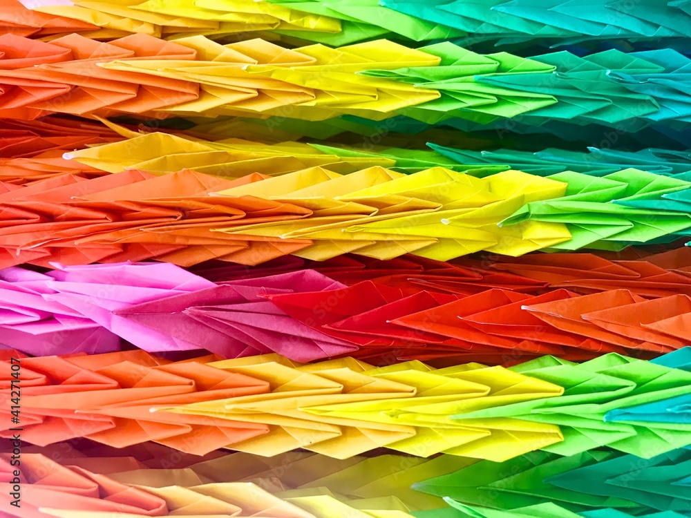 Obraz premium colorful paper cranes