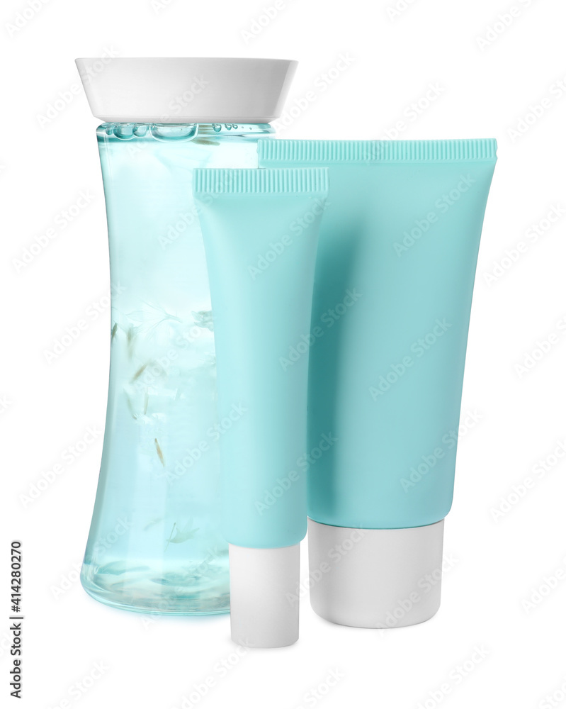 Set of luxury cosmetic products on white background Set of luxury cosmetic products on white background