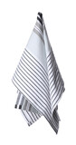 Grey striped fabric napkin isolated on white
