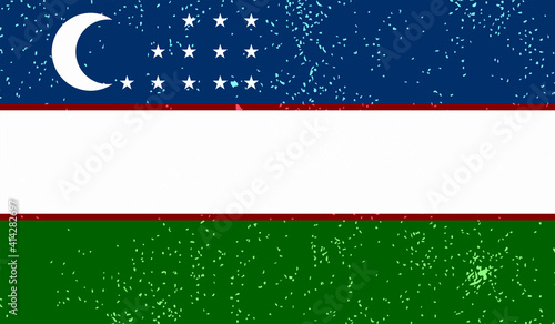 Grunge Uzbekistan flag. Uzbekistan flag with waving grunge texture.