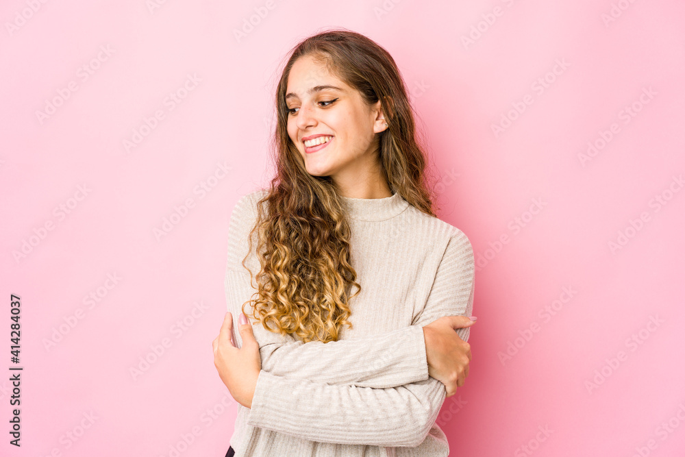 Young caucasian woman smiling confident with crossed arms. Young caucasian woman smiling confident with crossed arms.