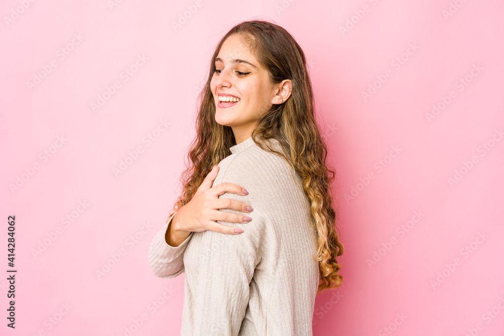 Young caucasian woman laughing and having fun. Young caucasian woman laughing and having fun.