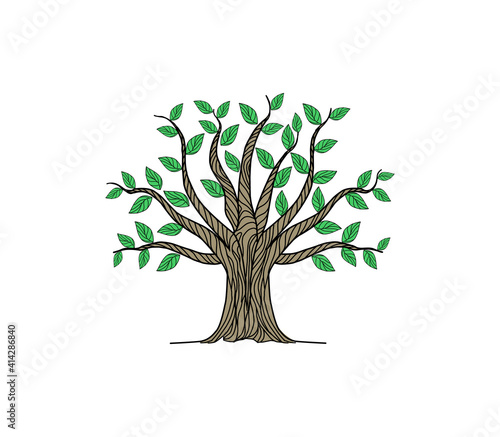 Tree of life vector illustration with hand drawing style