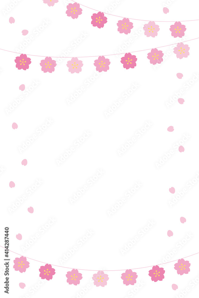 Spring season cherry blossom garender frame background illustration