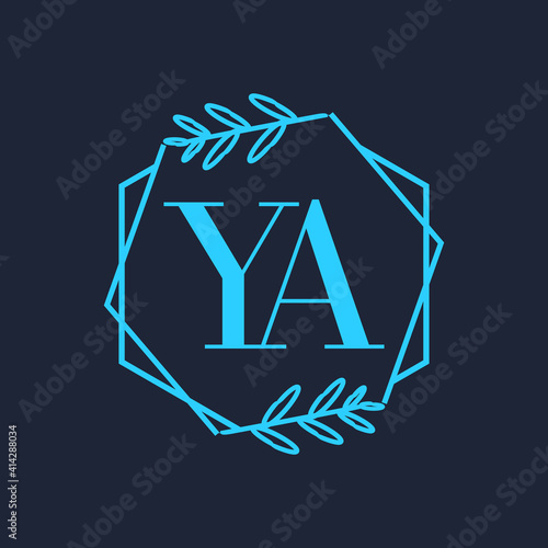 Simple Elegant Initial Letter Type YA Logo Sign Symbol Icon, Logo Design Template