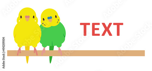 2羽のセキセイインコのバナーイラスト