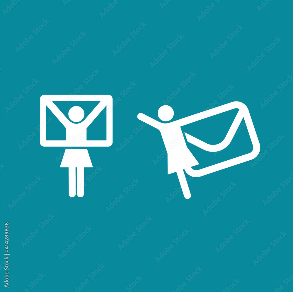 a collections of girl and mail illustration, vector art. a collections of girl and mail illustration, vector art.