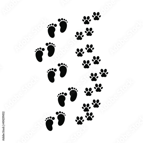 Footprint vector icon 