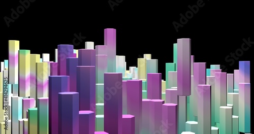 background with retractable hexagonal 3d painted columns