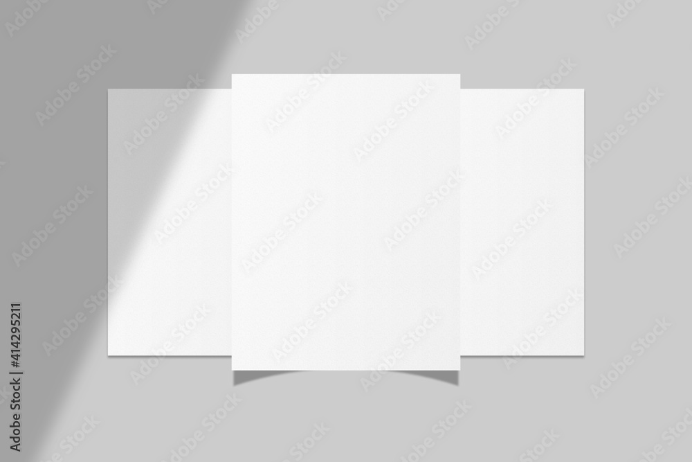 Realistic blank US letter flyer brochure for mockup. Paper or poster illustration with shadow overlay. 3D Render. Realistic blank US letter flyer brochure for mockup. Paper or poster illustration with shadow overlay. 3D Render.