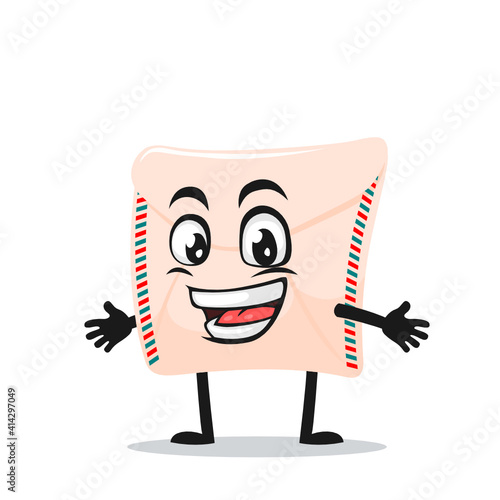 vector illustration of mail mascot or character with nice hand