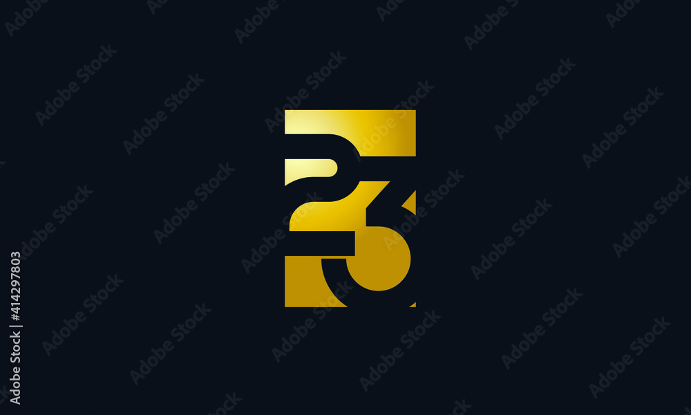 Unique Modern Gold Box Number 23 Logo - obrazy, fototapety, plakaty 