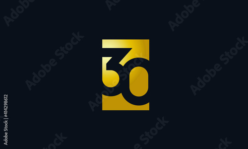 Unique Modern Gold Box Number 30 Logo
