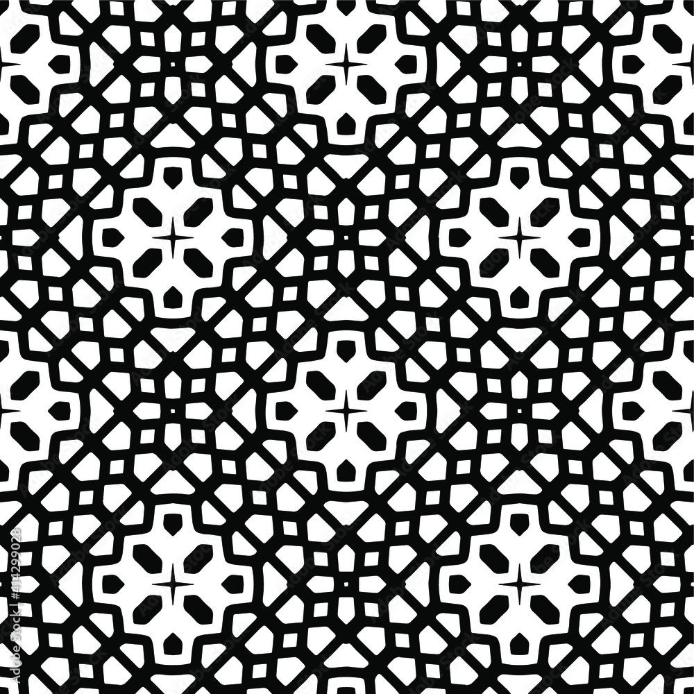 Geometric vector pattern with triangular elements. Seamless abstract ornament for wallpapers and backgrounds. Black and white colors. Geometric vector pattern with triangular elements. Seamless abstract ornament for wallpapers and backgrounds. Black and white colors.