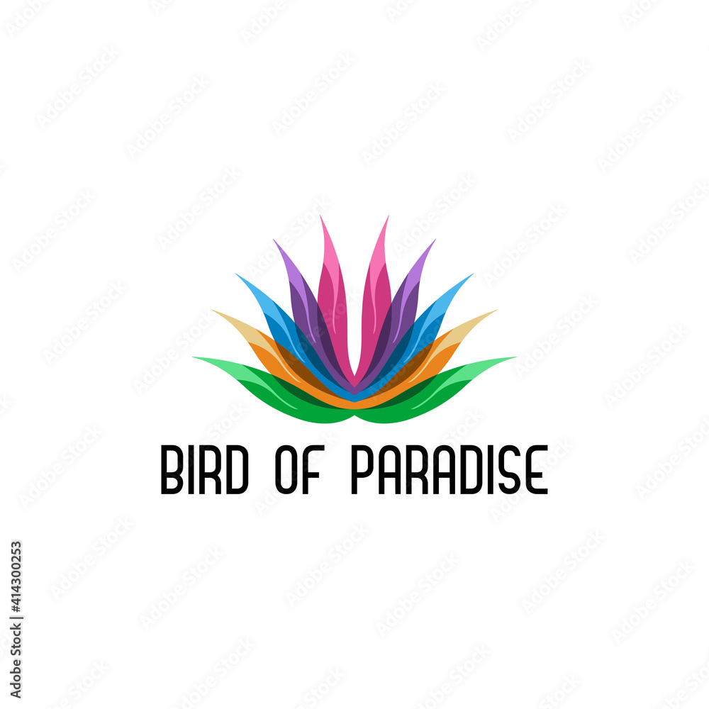 Bird of paradise flowers logo design