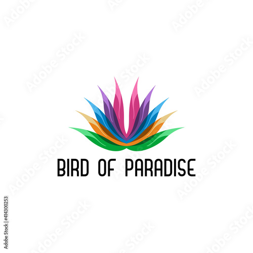 Bird of paradise flowers logo design