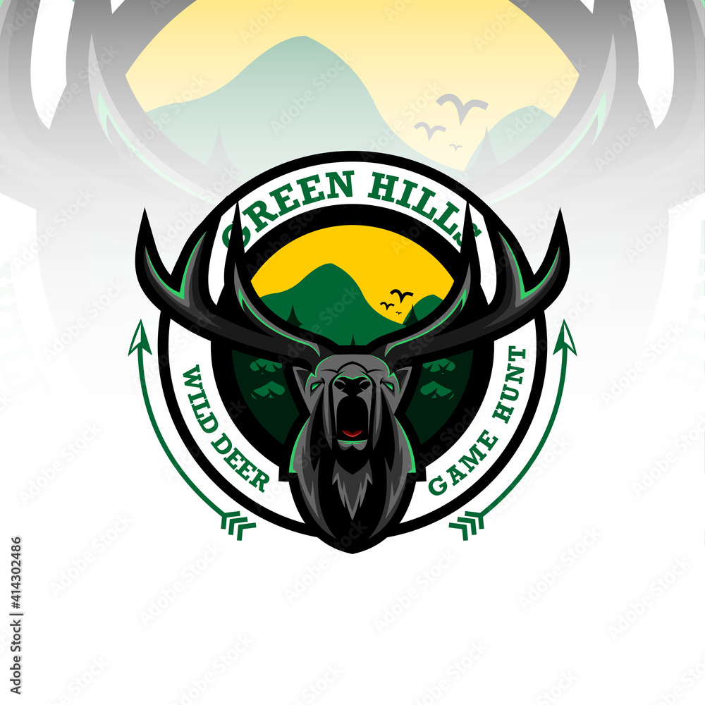 Naklejka premium Illustration wild deer logo design