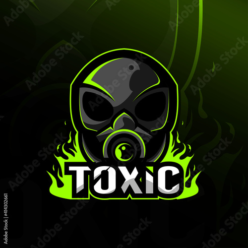 Toxic skull alien mascot logo esport templates