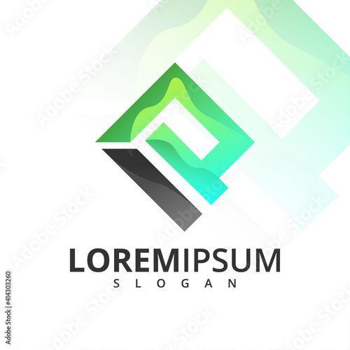 Free Download Geometric letter I and P logo design - GFXLoad