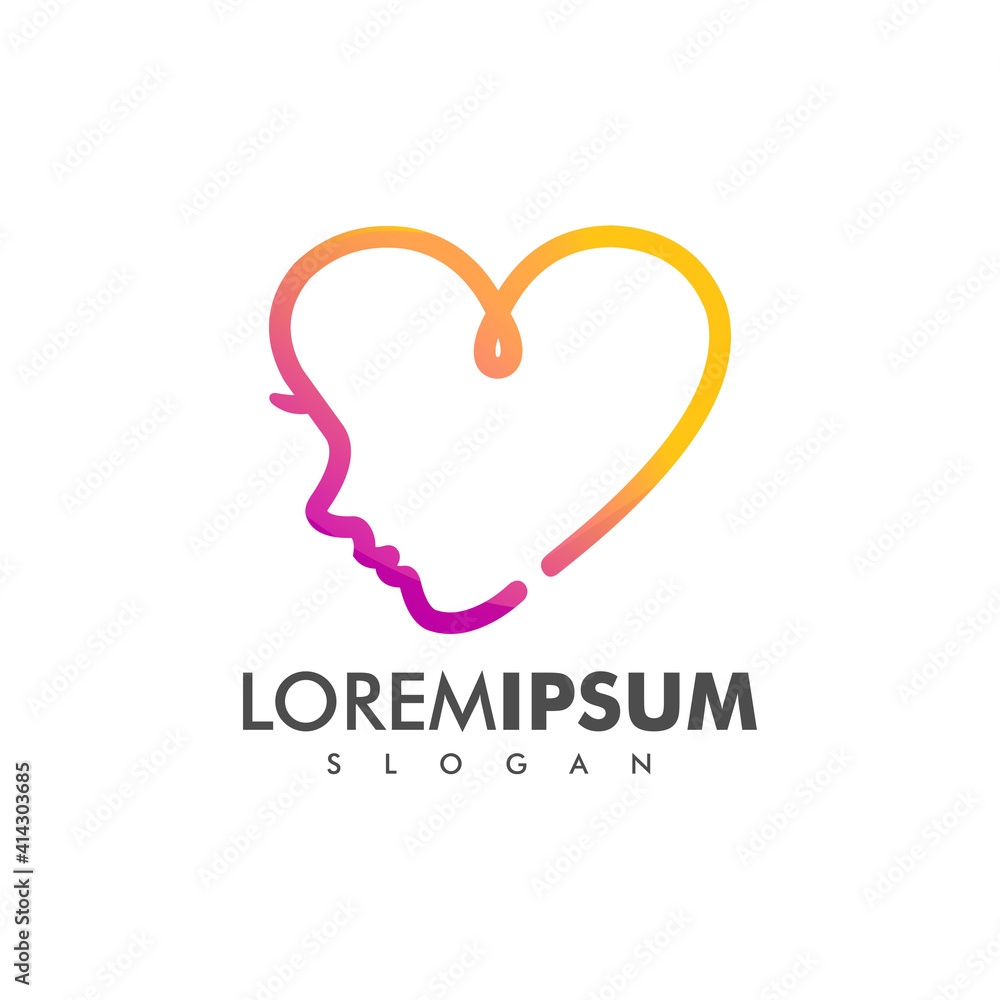 Love women minimalist logo design