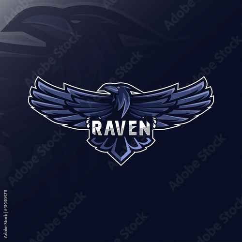Raven mascot logo esport design