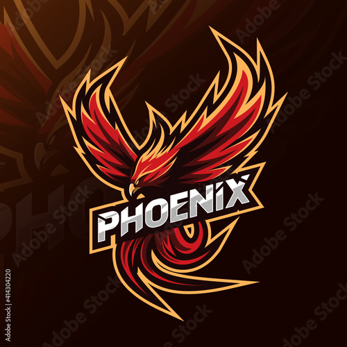 Phoenix mascot logo esport design