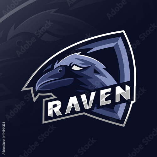 Raven mascot logo esport design