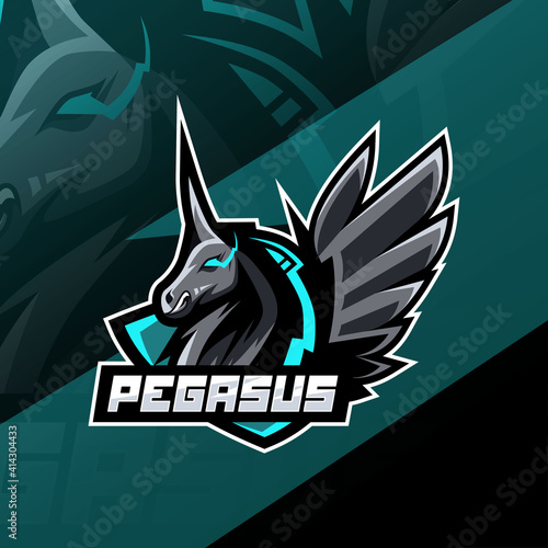 Pegasus mascot logo design