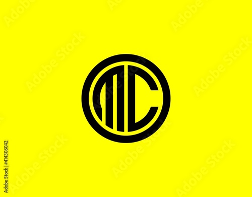 MC CM letter logo design vector template