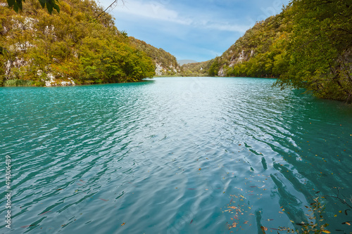 Fototapeta Naklejka Na Ścianę i Meble -  landscape in the Plitvice Lakes National Park in Croatia