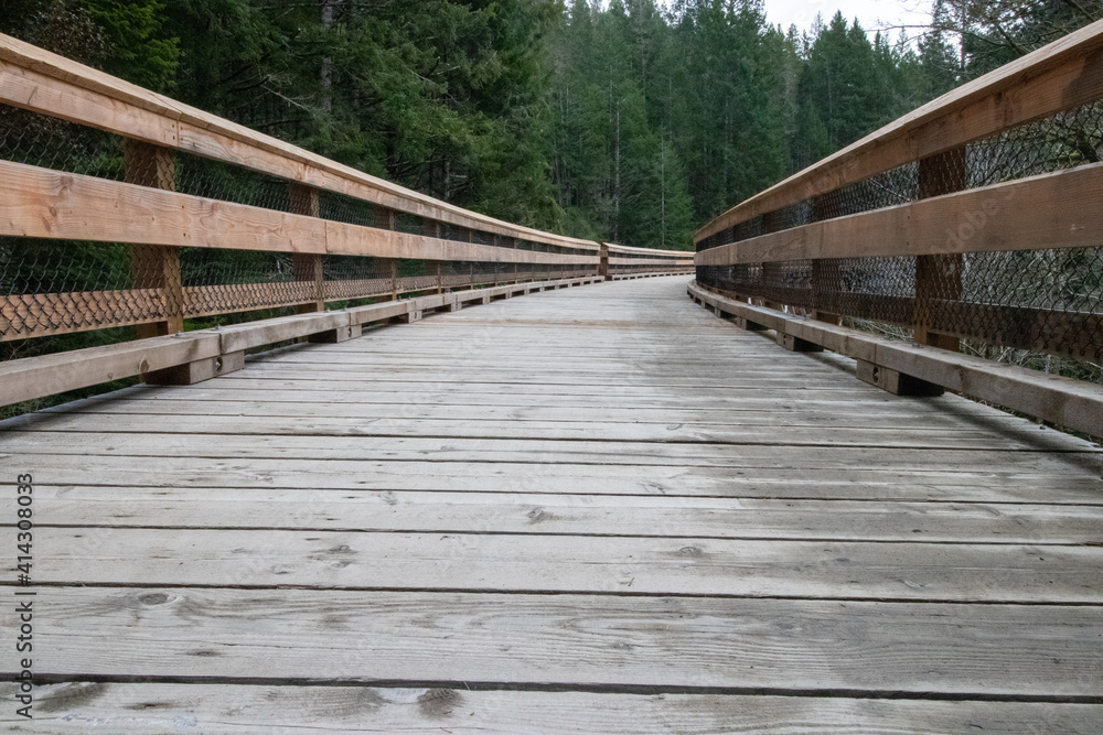 Wooden bridge on the Galloping Goose Trail in Sooke, British Columbia, Canada Wooden bridge on the Galloping Goose Trail in Sooke, British Columbia, Canada