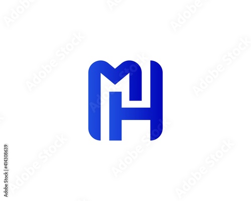 MH HM letter logo design vector template