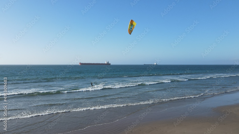 kite surfing on the beach kite surfing on the beach