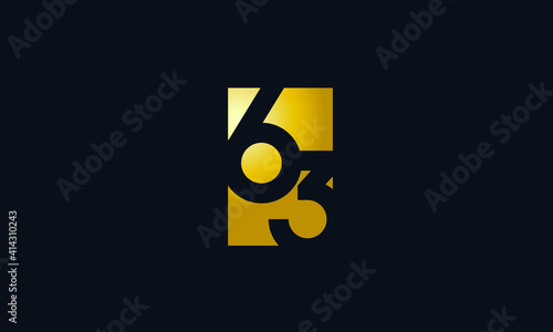 Unique Modern Gold Box Number 63 Logo photo