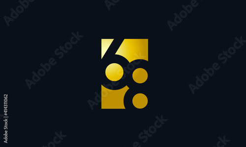 Unique Modern Gold Box Number 68 Logo