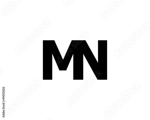 MN NM letter logo design vector template