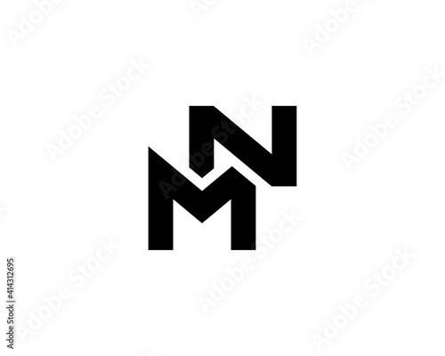 MN NM letter logo design vector template