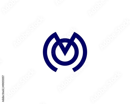 MO OM letter logo design vector template