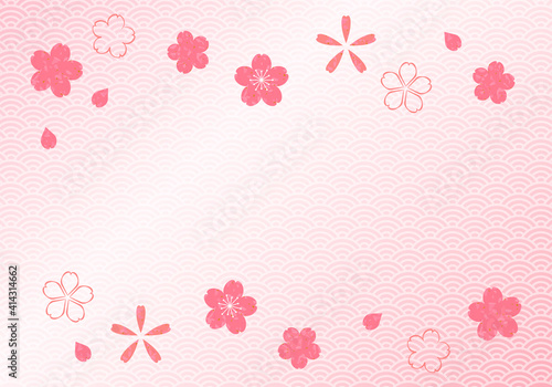 和紙風の桜背景
