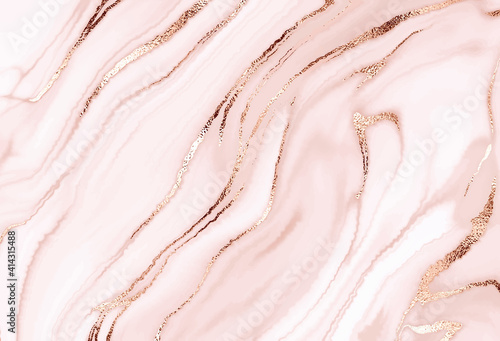 Elegant marble abstract design painting background with rose gold texture.