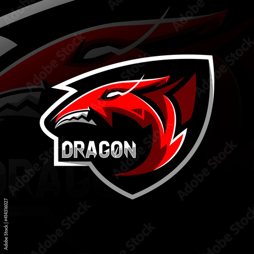 Dragon mascot logo esport design