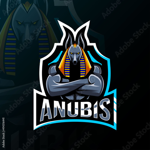 Anubis mascot logo esport design