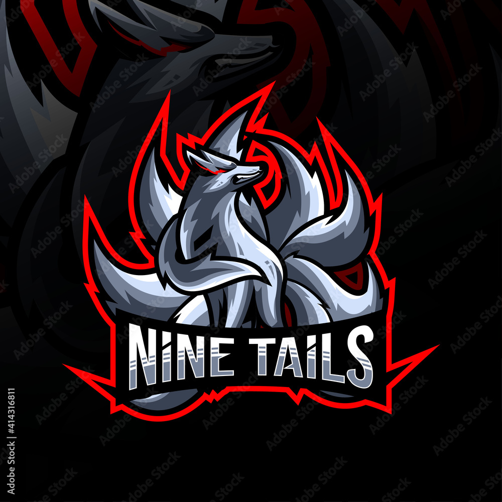 Nine tails mascot logo esport