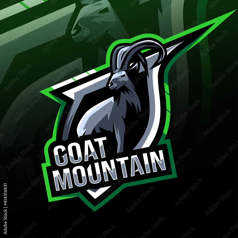 Goat mountain mascot logo esport