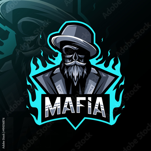 Mafia mascot logo esport design