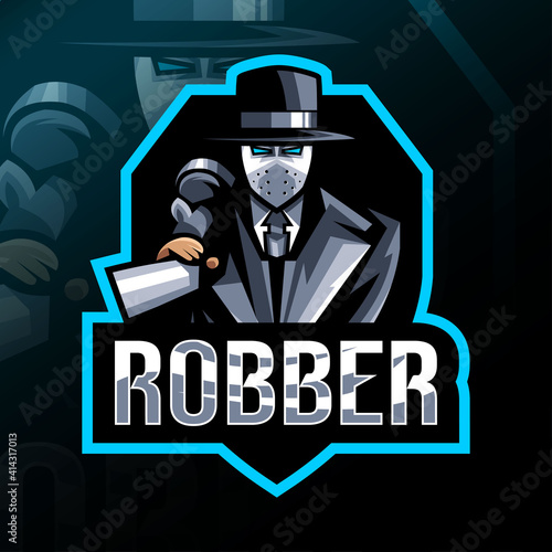 Robber mascot logo esport design