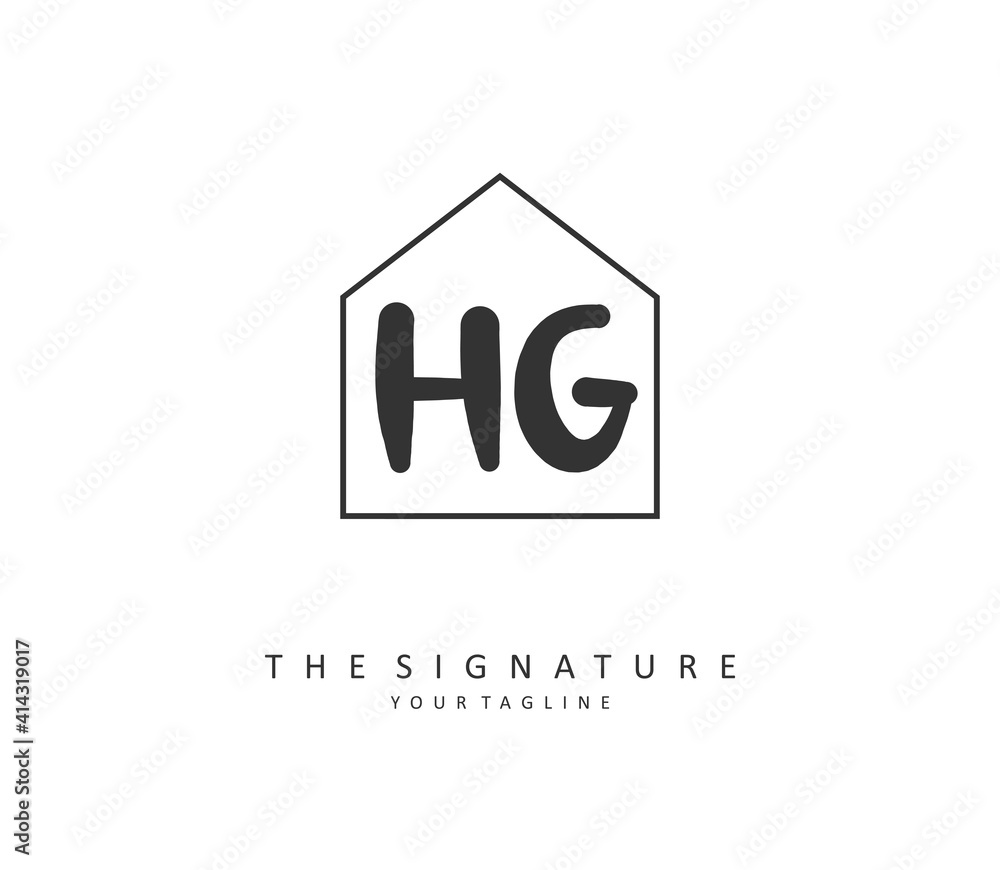 HG Initial letter handwriting and signature logo. A concept handwriting initial logo with template element. HG Initial letter handwriting and signature logo. A concept handwriting initial logo with template element.