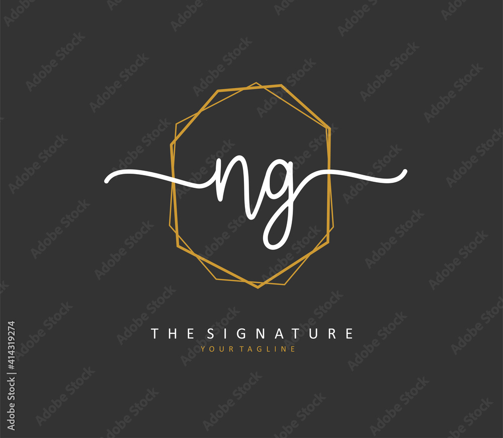 NG Initial letter handwriting and signature logo. A concept handwriting initial logo with template element. NG Initial letter handwriting and signature logo. A concept handwriting initial logo with template element.