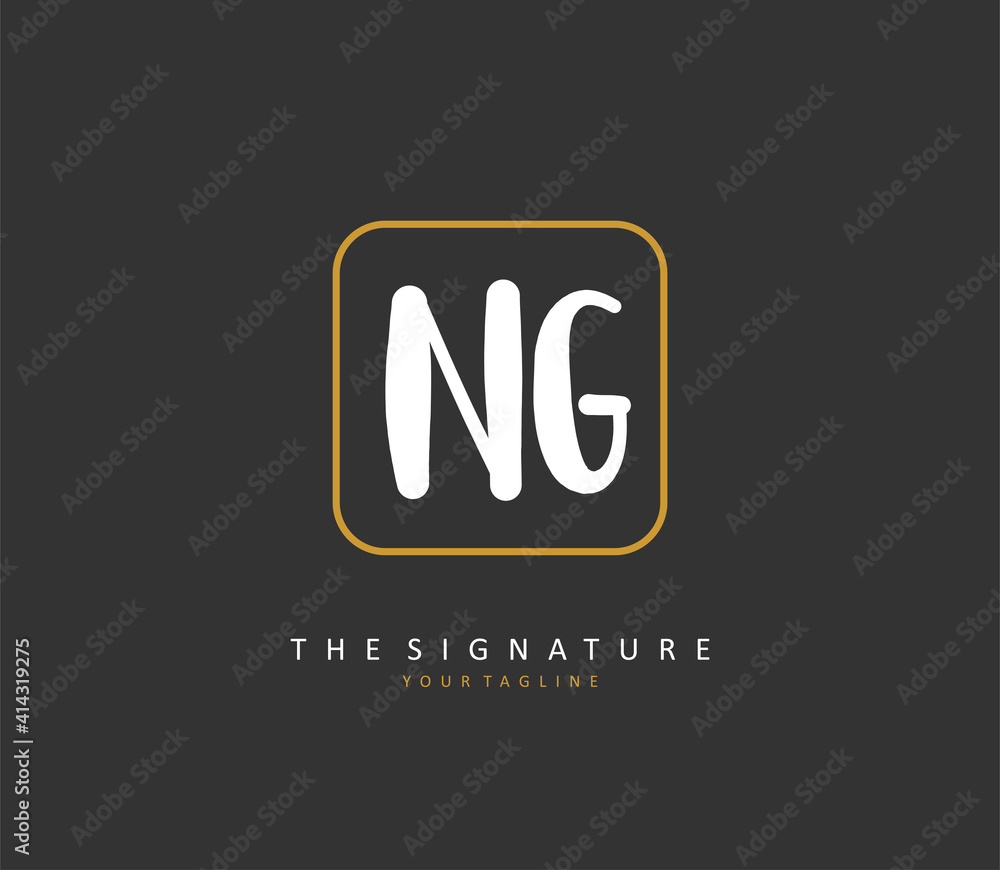 NG Initial letter handwriting and signature logo. A concept handwriting initial logo with template element. NG Initial letter handwriting and signature logo. A concept handwriting initial logo with template element.