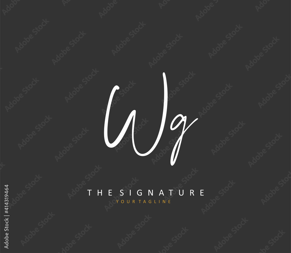 WG Initial letter handwriting and signature logo. A concept handwriting initial logo with template element. WG Initial letter handwriting and signature logo. A concept handwriting initial logo with template element.